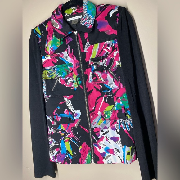 Peter Nygard stretch jacket, size Sm Pink multicoloured Longsleeves - Picture 3 of 12